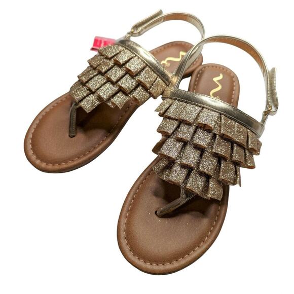 Nina Other - Girls Gold Glitter Flip Flop Sandals by Nina Size 5
